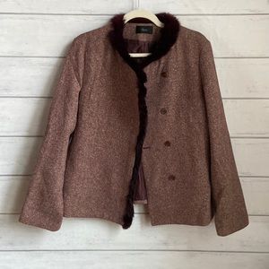 Anthropologie Roem shearling neckline Coat